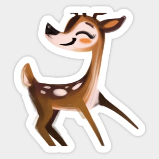 Cute Deer Drawing Sticker